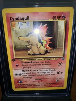 Pokemon Neo Genesis TCG Cyndaquil Card 57/111 Regular 1st Edition Common MP - Image 2