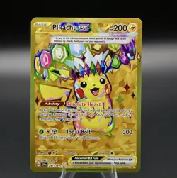 Pikachu ex 247/191 Gold Hyper Rare Tera Full Art Surging Sparks Pokemon Card - Image 1