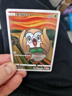 Pokemon Rowlet Munch Scream Art Card Holographic Full Art Promo Display Piece - Image 2