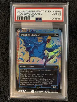Neon Ink Blue Traveling Chocobo #0551c Final Fantasy Magic The Gathering - Image 1