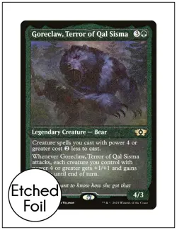 1x Goreclaw, Terror of Qal Sisma, Etched Foil, Magic MTG NM - Image 1