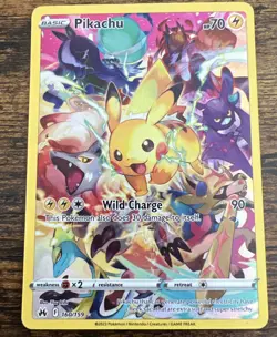 Pokemon Pikachu Full Art Holo Secret Rare 160/159 Crown Zenith Wild Charge 70 HP - Image 1