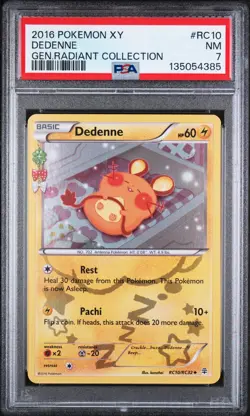 2016 POKEMON XY GENERATIONS RADIANT COLL #RC10 DEDENNE PSA 7 - Image 1