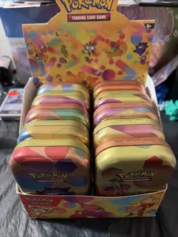 *EMPTY* Pokemon 151 Mini Tins Full Set of 10 with display box - Image 1