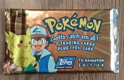 1999 Topps Pokemon TV Animation Edition TCG Factory Sealed Pack Blue Logo - Image 1