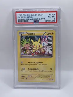 2016 POKEMON XY BLACK STAR PROMO BREAKPOINT BLISTERS #XY95 PIKACHU-HOLO PSA 8 - Image 1
