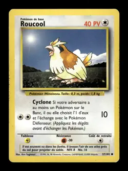 Carte Pokemon Roucool 57/102 Set de Base FR - Image 1