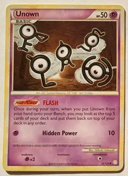 Pokemon - Unown - HeartGold SoulSilver 55/123 - Uncommon - LP - Image 1