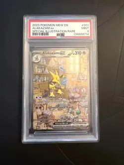 2023 POKEMON MEW EN-151 SPECIAL ILLUSTRATION RARE #201 ALAKAZAM EX PSA 9 - Image 1