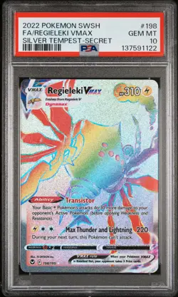 Pokemon Silver Tempest Regieleki VMAX 198 PSA 10 - Image 1