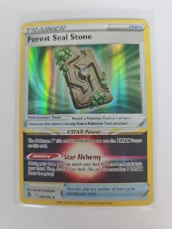 Pokemon Forest Seal Stone 156-195 Silver Tempest Holo Rare - Image 1