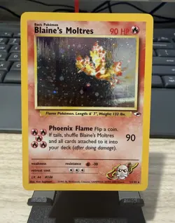Pokemon Blaine's Moltres 1/132 Holo Rare Swirl - Image 1
