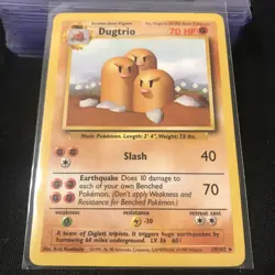 Pokemon TCG - Dugtrio - 19/102 - Rare Unlimited - Base Set Unlimited LP - Image 1