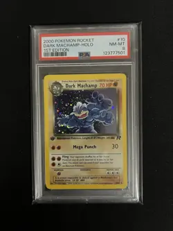 2000 Pokemon Team Rocket Dark Machamp - 10/82 1st Edition Holo Rare PSA 8! 🔥 - Image 1