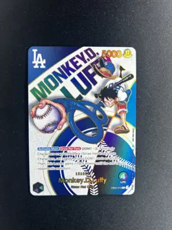 “ONE PIECE × LA DODGERS Promo Card – Monkey D. Luffy EB02 – Un-sealed Near Mint” - Image 1