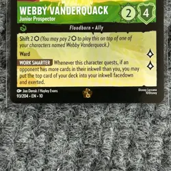 Disney Lorcana WitW Webby Vanderquack Junior Prospector 93/204 Legendary NM/Mint - Image 4
