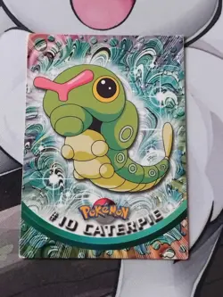 Pokemon TOPPS #10 Caterpie Non-Holo Black Logo MP RARE TV Animation Edition - Image 1