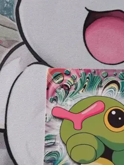 Pokemon TOPPS #10 Caterpie Non-Holo Black Logo MP RARE TV Animation Edition - Image 2