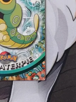 Pokemon TOPPS #10 Caterpie Non-Holo Black Logo MP RARE TV Animation Edition - Image 5