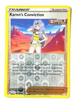 Karen’s Conviction 144/198 Reverse Holo Uncommon Chilling Reign Pokemon LP - Image 1