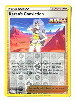 Karen’s Conviction 144/198 Reverse Holo Uncommon Chilling Reign Pokemon LP - Image 5