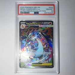 2025 Pokemon MEP EN-ME Black Star Promo #023 Mega Charizard X ex PSA 10 - Image 1