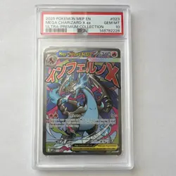 2025 Pokemon MEP EN-ME Black Star Promo #023 Mega Charizard X ex PSA 10 - Image 3