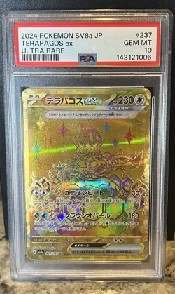 Terapagos ex 237 UR PSA 10 GEM MINT SV8a Japanese Pokemon Gold Ultra Rare - Image 1
