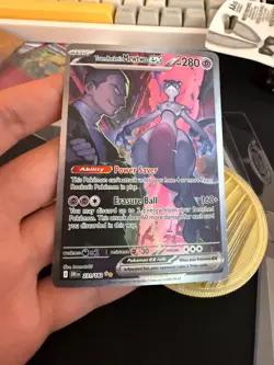 Team Rocket's Mewtwo EX 231/182 Destined Rivals Pokemon Pokemon SIR Rockets SV10 - Image 3