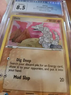 2005 Pokemon EX Unseen Forces Onix Stamped Reverse Holo CGC 8.5 65/115 psa - Image 2