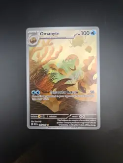 Pokemon TCG Omanyte Illustration Rare Holo 180/165 Scarlet & Violet 151 100 HP - Image 1