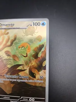 Pokemon TCG Omanyte Illustration Rare Holo 180/165 Scarlet & Violet 151 100 HP - Image 4