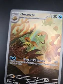 Pokemon TCG Omanyte Illustration Rare Holo 180/165 Scarlet & Violet 151 100 HP - Image 5