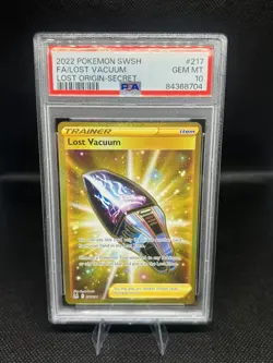 2022 POKEMON SWORD & SHIELD LOST ORIGIN SECRET #217 FULL ART/LOST VACUUM PSA 10 - Image 1