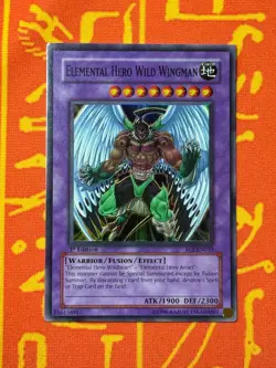 YUGIOH ELEMENTAL HERO WILD WINGMAN SUPER RARE 1ST EDITION NM EOJ-EN035 - Image 1