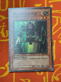 YUGIOH MAN-EATER BUG SUPER RARE EXCELLENT LOB-E088 - Image 1
