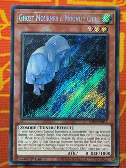 YUGIOH GHOST MOURNER & MOONLIT CHILL SECRET RARE NM RA02-EN015 - Image 1