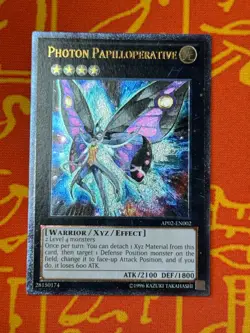 YUGIOH PHOTON PAPILLOPERATIVE ULTIMATE RARE NEAR MINT AP02-EN002 - Image 1