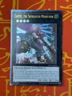 YUGIOH CASTEL THE SKYBLASTER MUSKETEER ULTIMATE RARE NM AP07-EN002 - Image 1