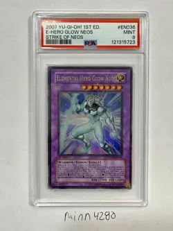 YU-GI-OH! Elemental HERO Glow Neos STON-EN036 1st EDITION ULTRA RARE - PSA 9 - Image 1
