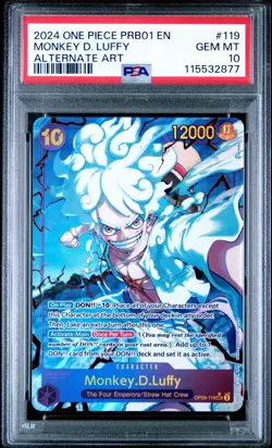 Monkey D. Luffy OP05-119 SEC Alt Art PRB01 2024 English One Piece Card PSA 10 - Image 1
