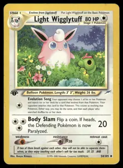 Pokemon Cards Light Wigglytuff 54/105 1st Edition Neo Destiny WOTC Uncommon LP - Image 1