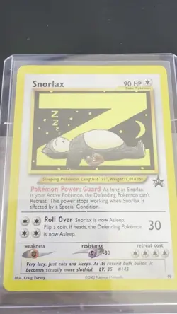 Snorlax 49/53 WOTC Black Star Promo Card 2002 Vintage FANTASTIC condition - Image 2