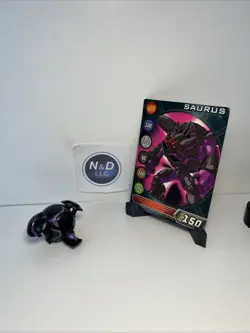 Bakugan Battle Brawlers Darkus Saurus B1 Classic 350G W/Card RARE - Image 1