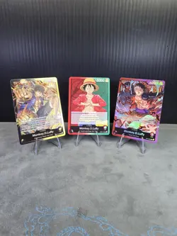 ONE PIECE! CCG Monkey.D.Luffy OPO1-003 & More! (3) Card Lot! NM Straw Hat Crew - Image 1