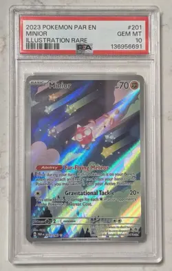 2023 Pokemon Minior Full Art Holo Illustration Rare Card 201/182 PSA 10 English - Image 1