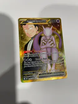 POKEMON Team Rocket's Mewtwo EX 240/182 NM/M+ gold Scarlet & Violet rare card - Image 2