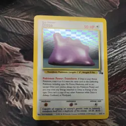 Pokemon TCG Ditto Fossil Holo Rare Unlimited 3/62 50 HP English Card - Image 1