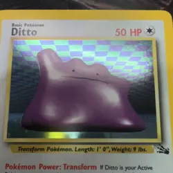 Pokemon TCG Ditto Fossil Holo Rare Unlimited 3/62 50 HP English Card - Image 2