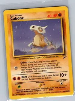 Cubone 70/130 Non Holo Base Set 2 - Pokemon Card - NM - Image 1